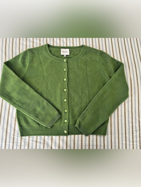 Reformation Sweaters - Reformation Clara Cashmere Crew Cardigan Green
